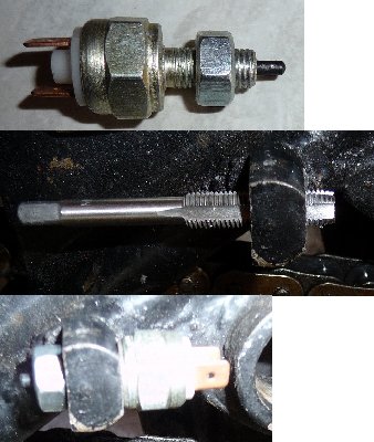 Ural brake light switch using M8x1.0 thread