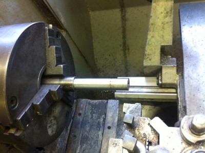 This is the manufacturing of the jack shaft that will mount the CVT pulley and the secondary drive 22tooth pulley