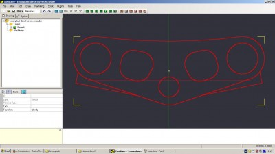 The design of the triple clamps in the cad cam software