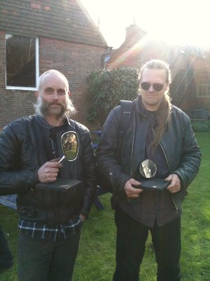 Whiskers and Stuart with their awards