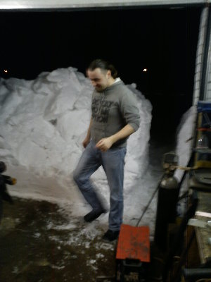 me and the pile of snow