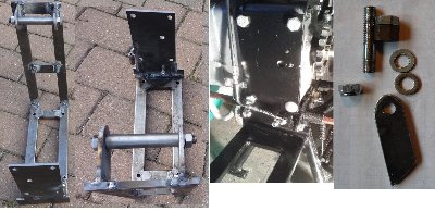 Engine frame and fuel stop parts. The fuel stop lever pulls back the fuel control lever.